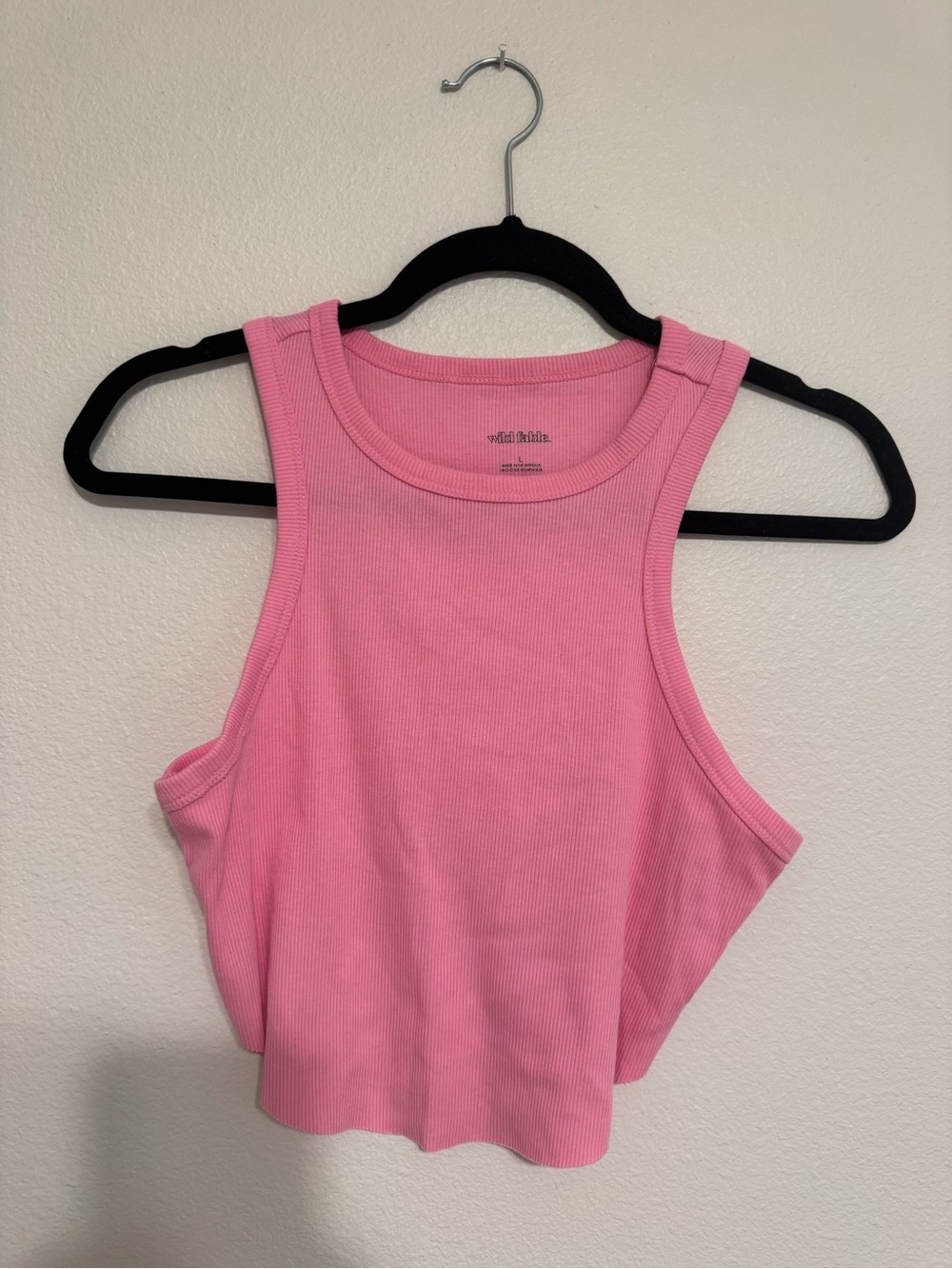 wild fable Pink Ribbed High-Neck Tank